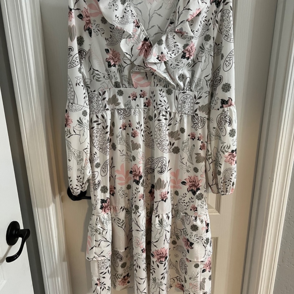 Shein White Ruffle Dress - Picture 3 of 5